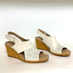 Clarks White Lafley Joy Sandal